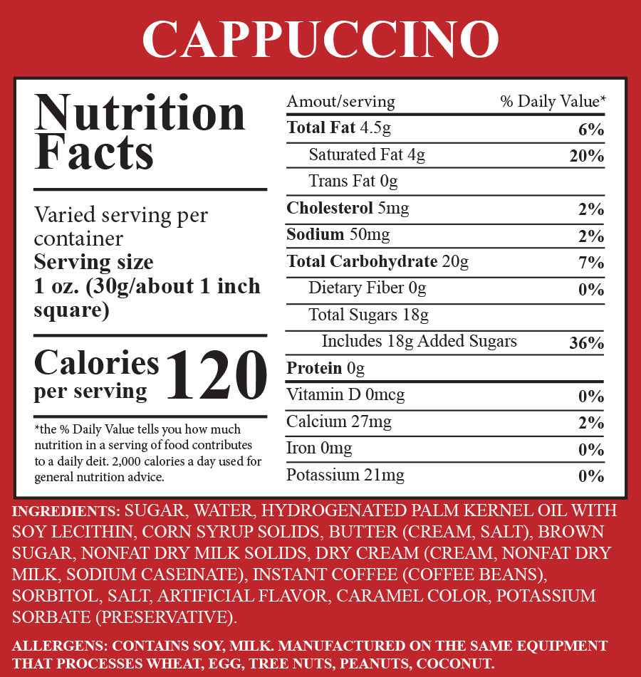 Cappuccino Fudge 1 Piece Container