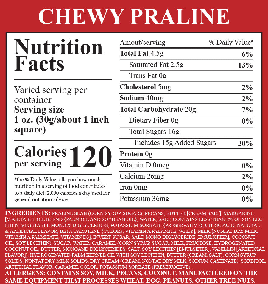 Chewy Praline Fudge 1 Piece Container