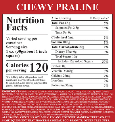Chewy Praline Fudge 1 Piece Container