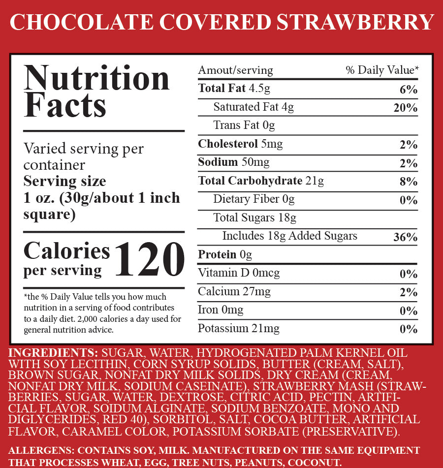 Chocolate Covered Strawberry Fudge 1 Piece Container