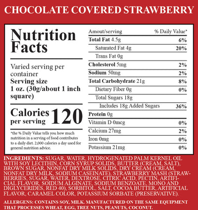 Chocolate Covered Strawberry Fudge 1 Piece Container
