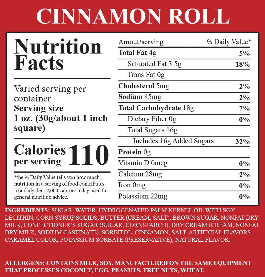 Cinnamon Roll Fudge 1 Piece Container