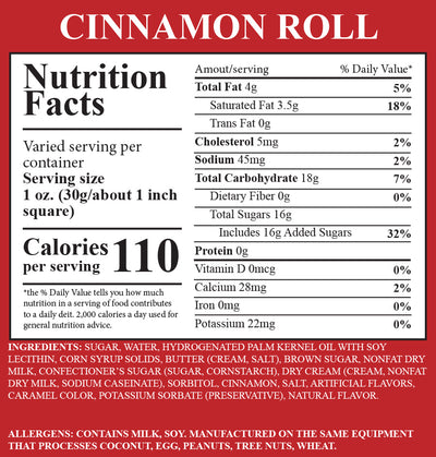 Cinnamon Roll Fudge 1 Piece Container