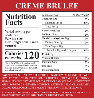 Creme Brulee Fudge 1 Piece Container
