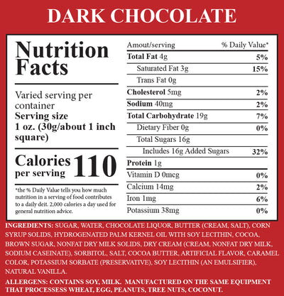Dark Chocolate Fudge 1 Piece Container