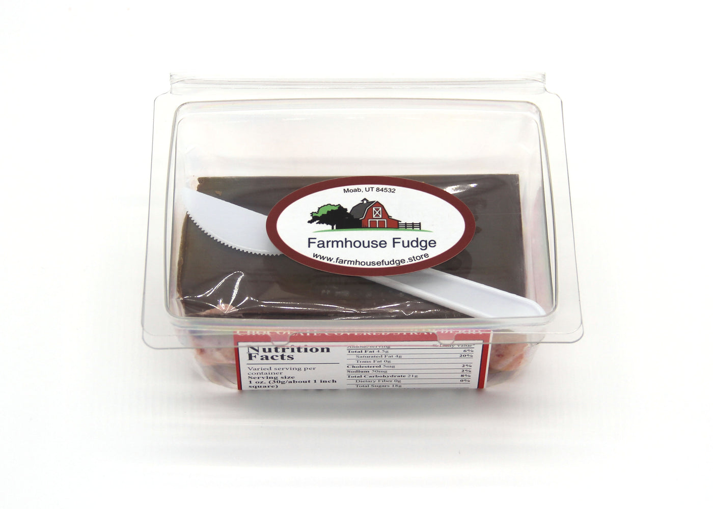Chocolate Covered Strawberry Fudge 1 Piece Container