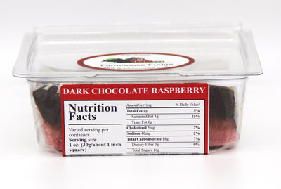 Dark Chocolate Raspberry Fudge 1 Piece Container