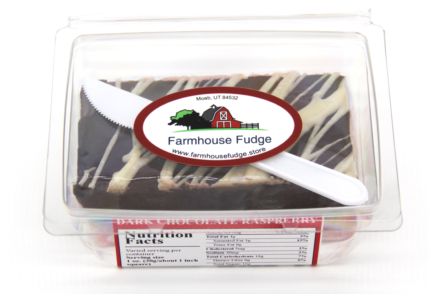 Dark Chocolate Raspberry Fudge 1 Piece Container