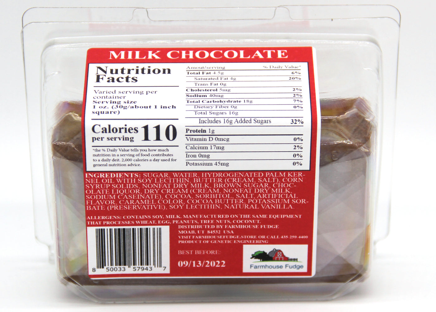 Milk Chocolate Fudge 1 Piece Container