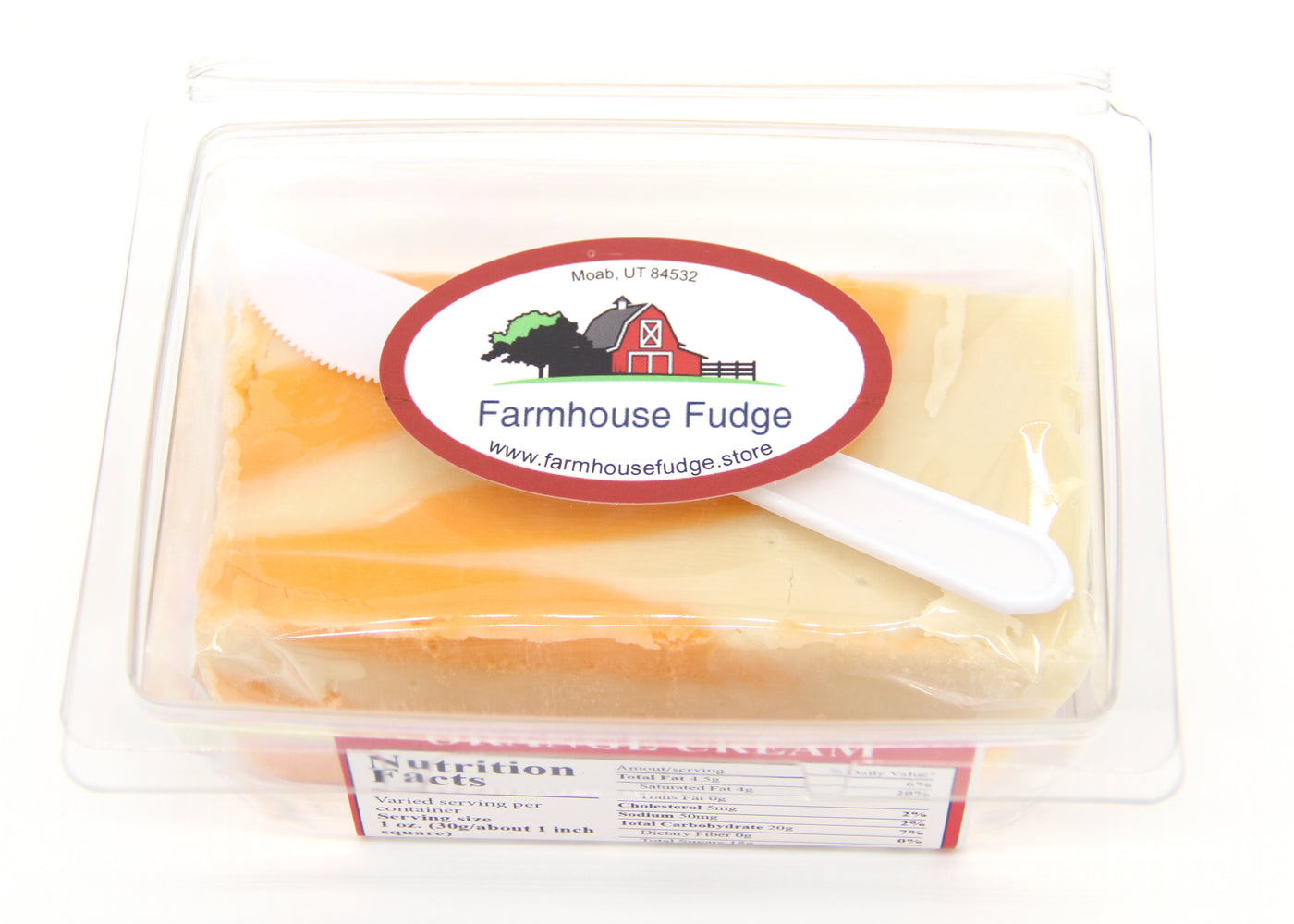Orange Cream Fudge 1 Piece Container
