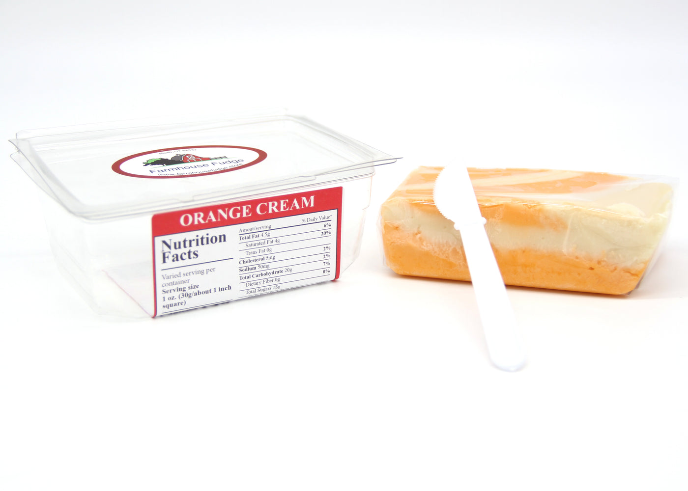 Orange Cream Fudge 1 Piece Container