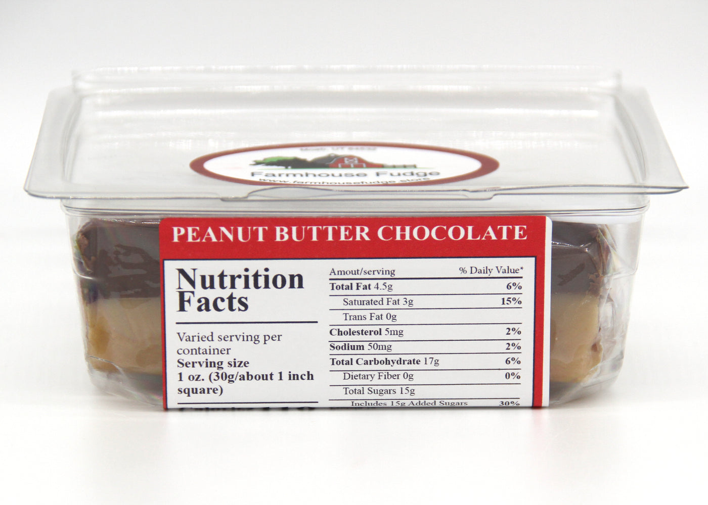 Peanut Butter Chocolate Fudge 1 Piece Container