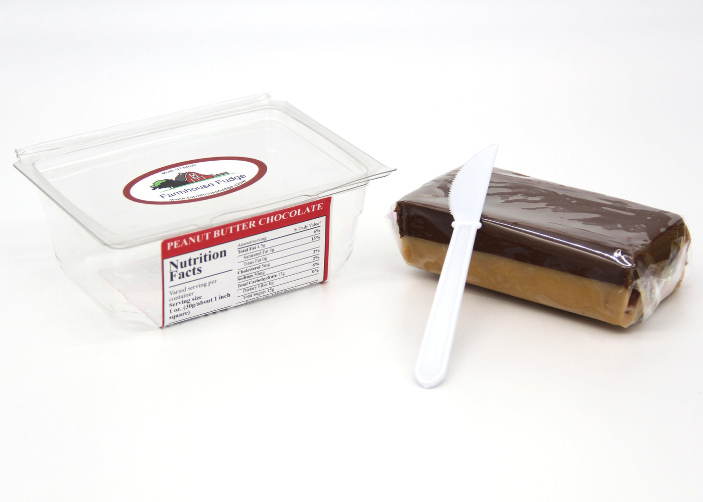 Peanut Butter Chocolate Fudge 1 Piece Container