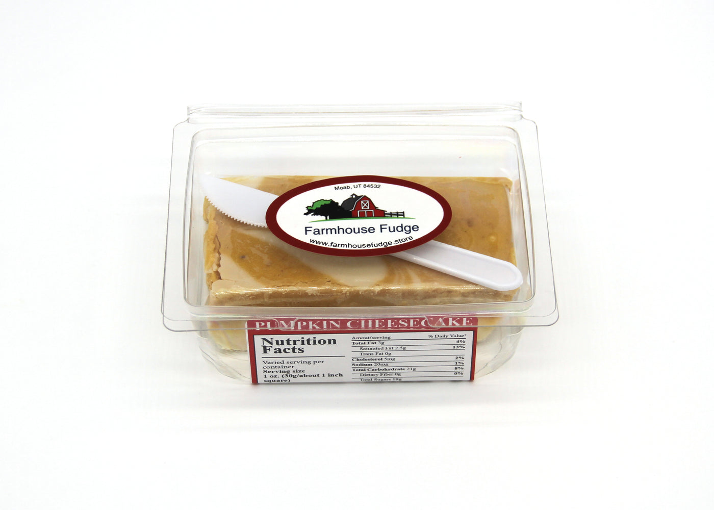 Pumpkin Cheesecake Fudge 1 Piece Container