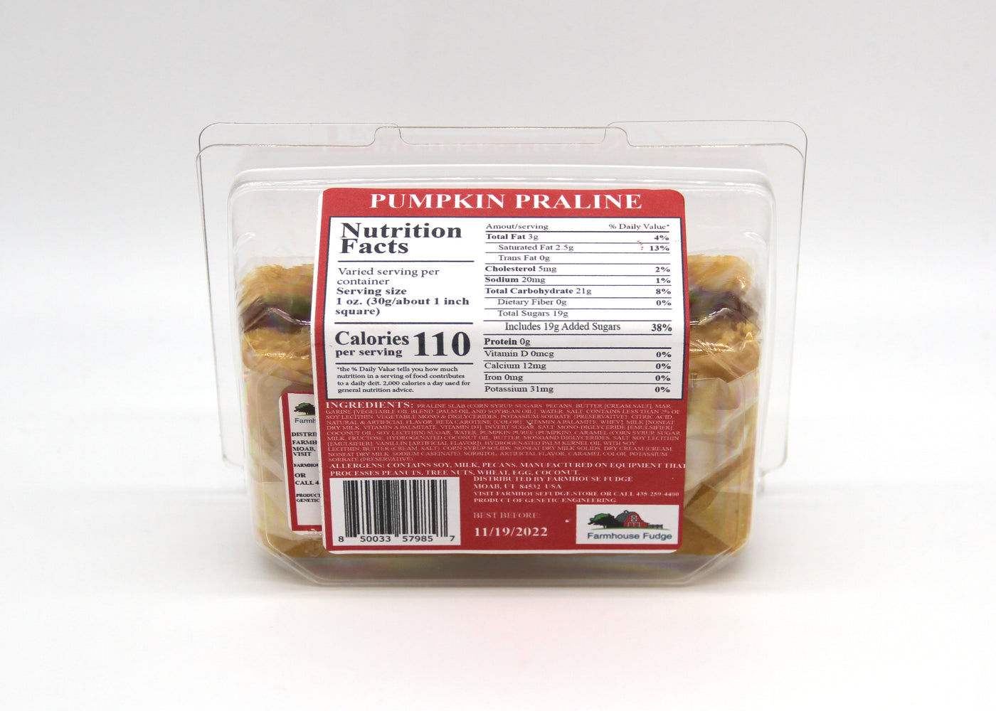 Pumpkin Praline Fudge 1 Piece Container