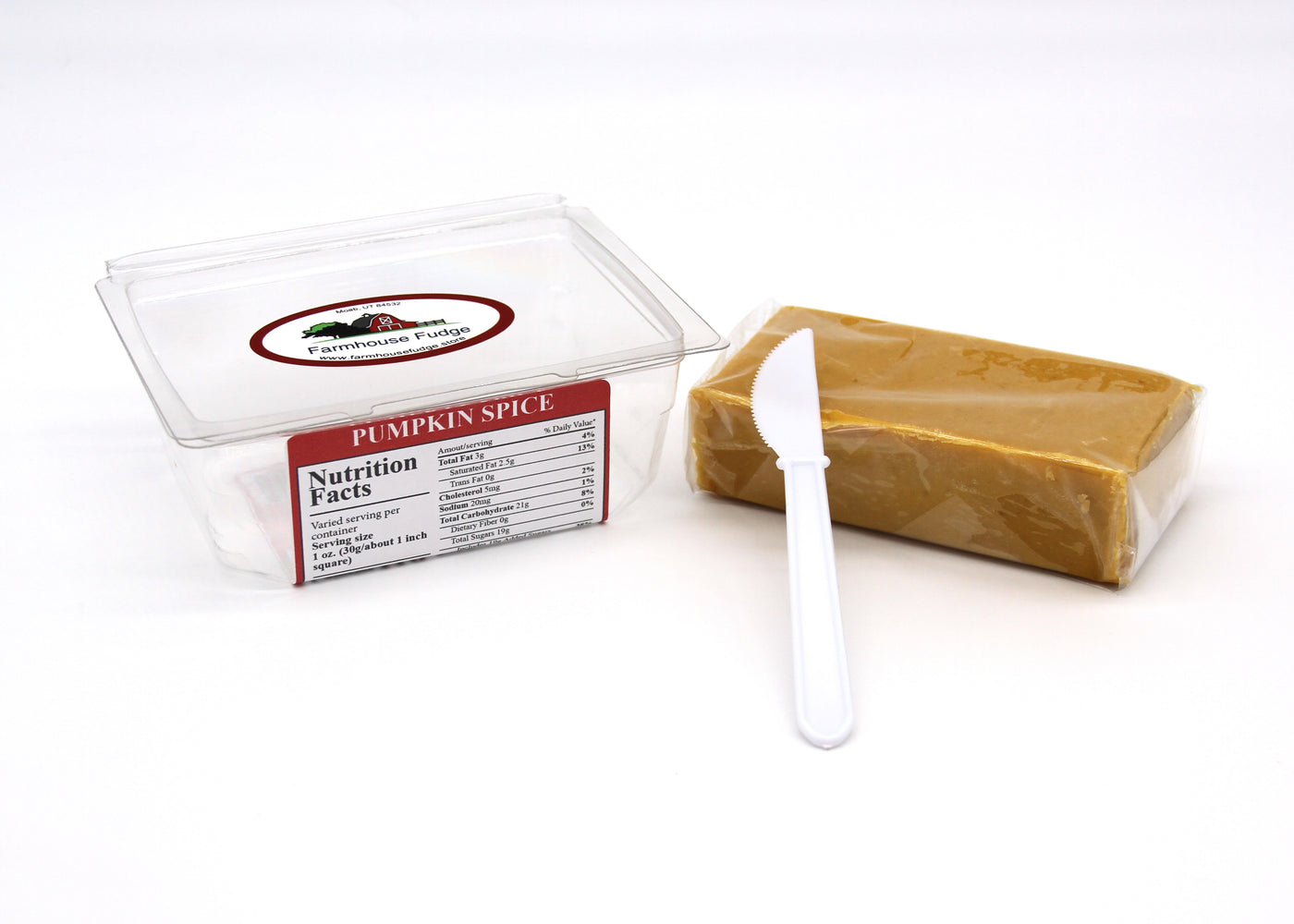 Pumpkin Spice Fudge 1 Piece Container