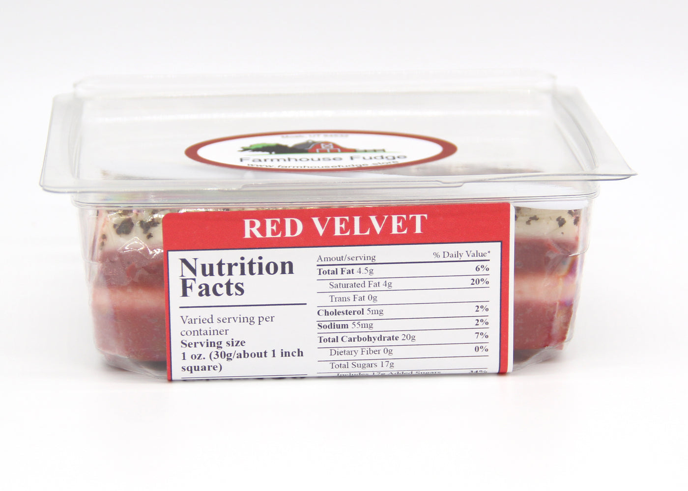 Red Velvet Fudge 1 Piece Container