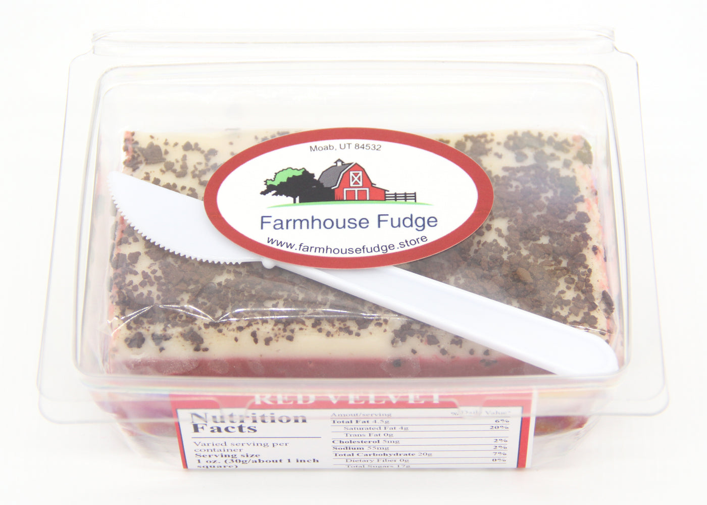 Red Velvet Fudge 1 Piece Container