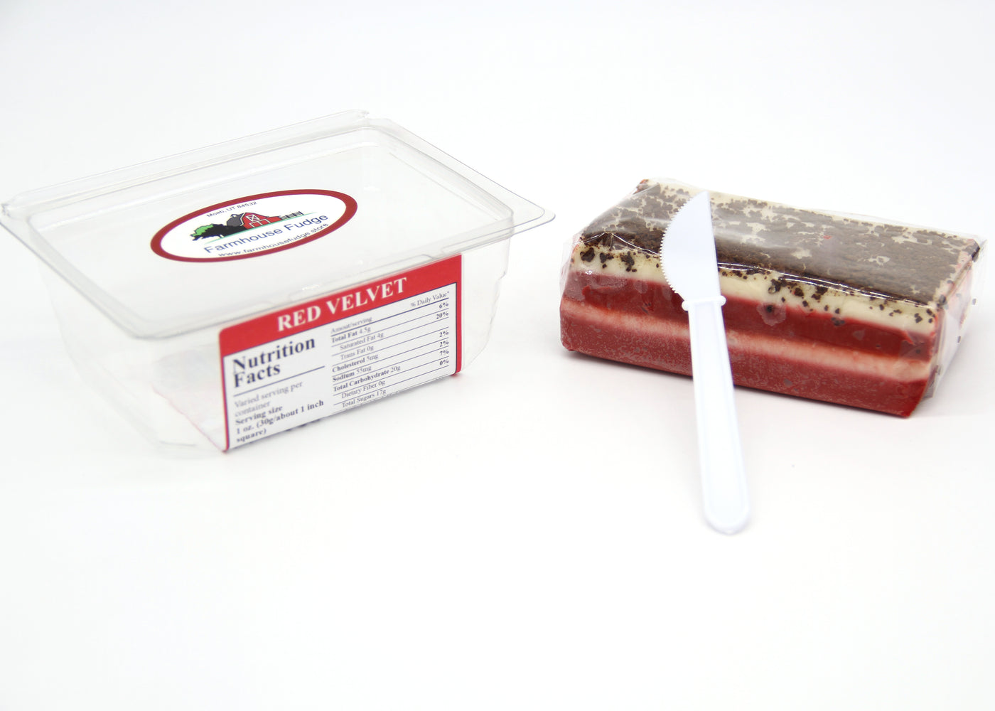 Red Velvet Fudge 1 Piece Container