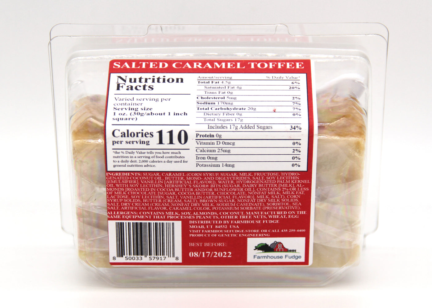 Salted Caramel Toffee Fudge 1 Piece Container
