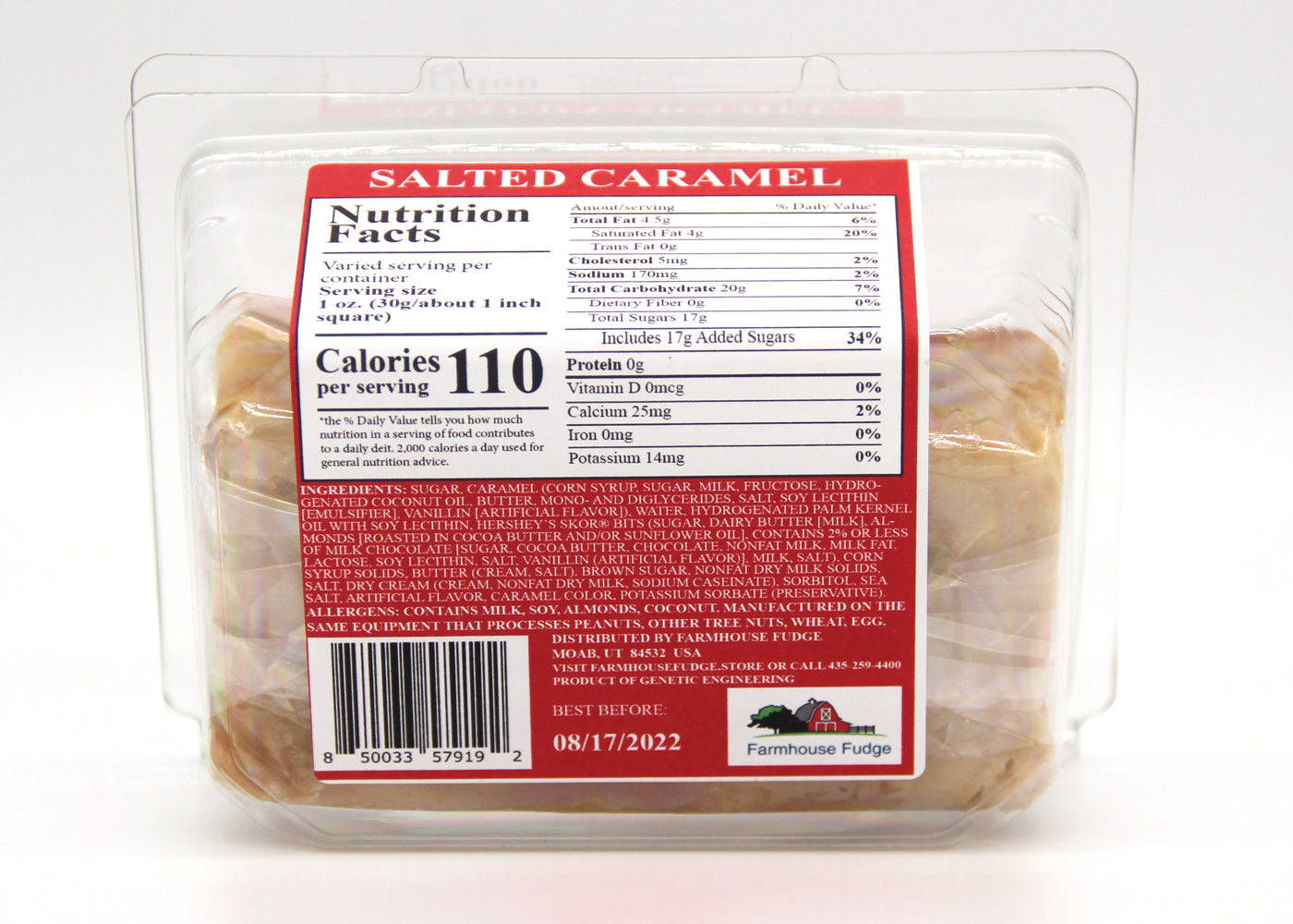 Salted Caramel Fudge 1 Piece Container